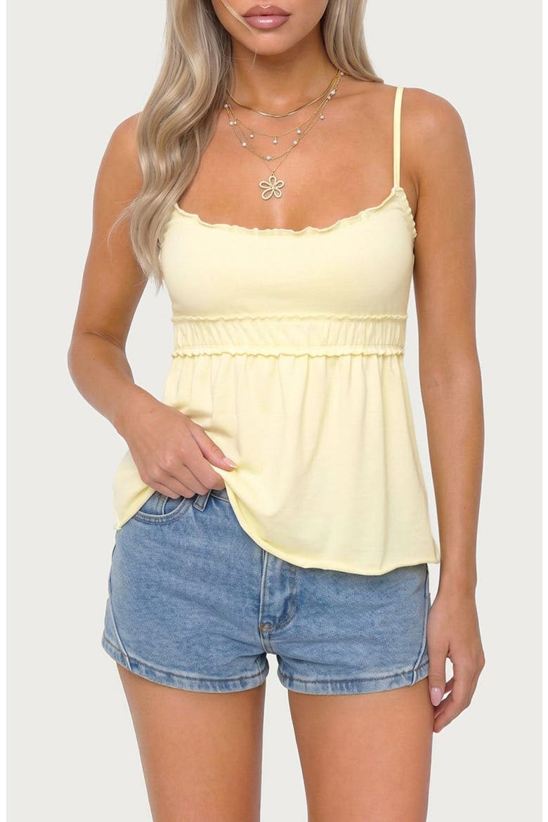 Zepher Lettuce Trim Tank Top, Main, color, YELLOW