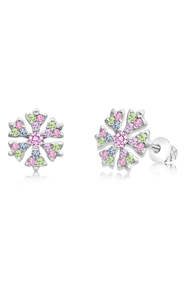 Chanteur Kids' Snowflake Stud Earrings, Main, color, Silver Multi