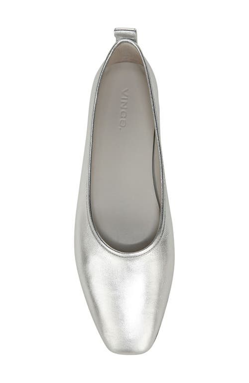 Vince Vivian Metallic Ballerina Flats In Silver