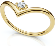 Bliss Diamond Diamond Stackable Chevron Wedding Ring 14k Gold Lab Grown