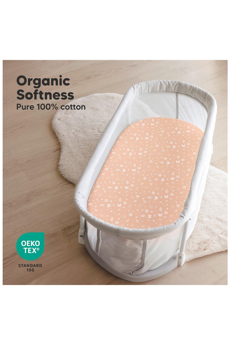 2-Pack Soothe Fitted Bassinet Sheets, Alternate, color, Butterflies