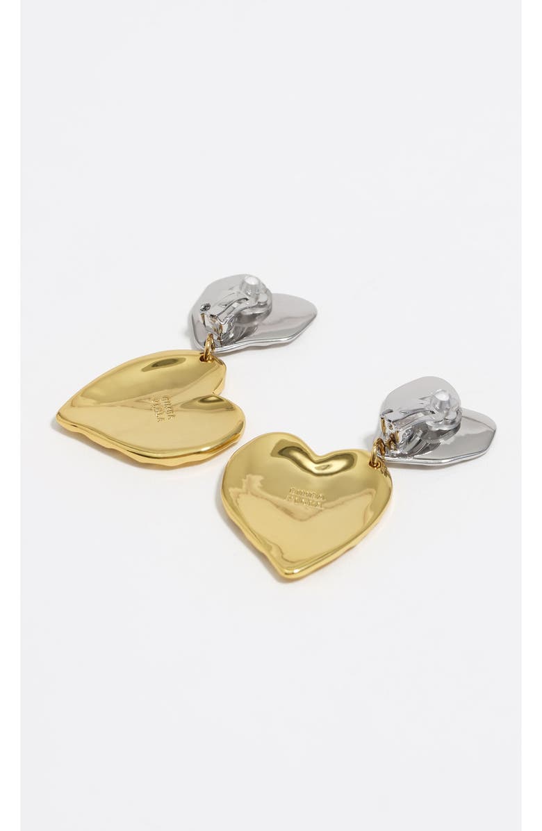 Bimba y Lola Two-Tone Textured Hearts Earrings, Alternate, color, 