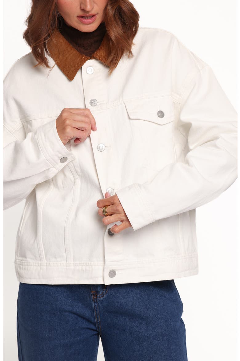 Larosa Denim Jacket, Alternate, color, IVORY