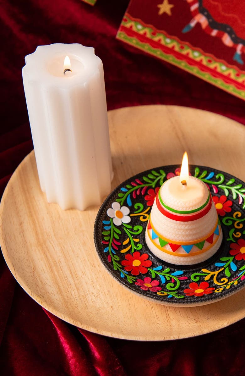 Southlake gifts Fiesta Sombrero Candle, Alternate, color, Cream / Multi-Color