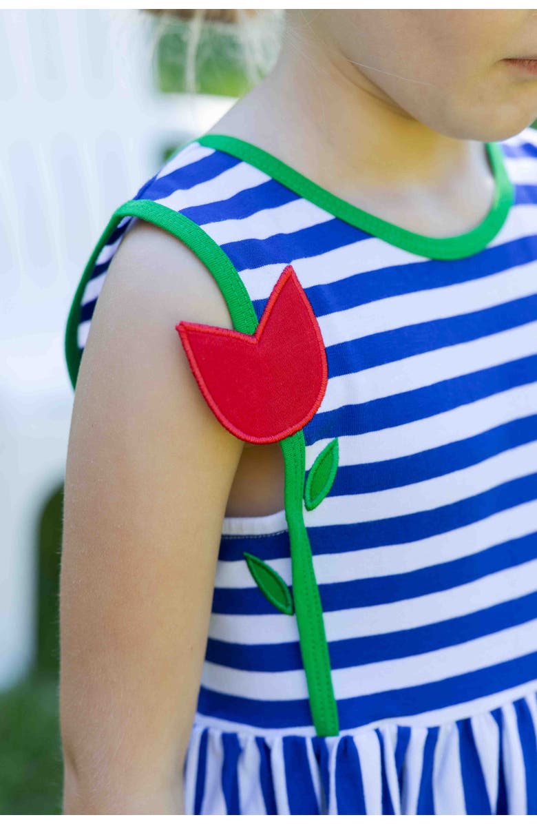 Florence Eiseman Stripe Knit Dress With Tulip, Alternate, color, Royal/White