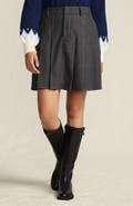 Lands' End Plus Size Brushed Flannel Pleated Mini Skirt