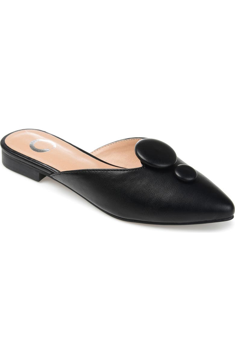 Journee Collection Mallorie Almond Toe Mule, Main, color, Black