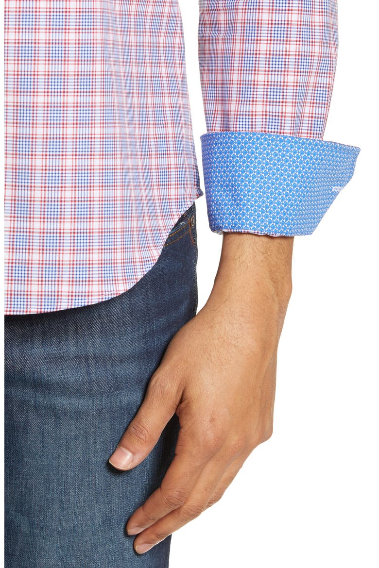 Shaped Fit Shirt, Alternate, color, RUBY