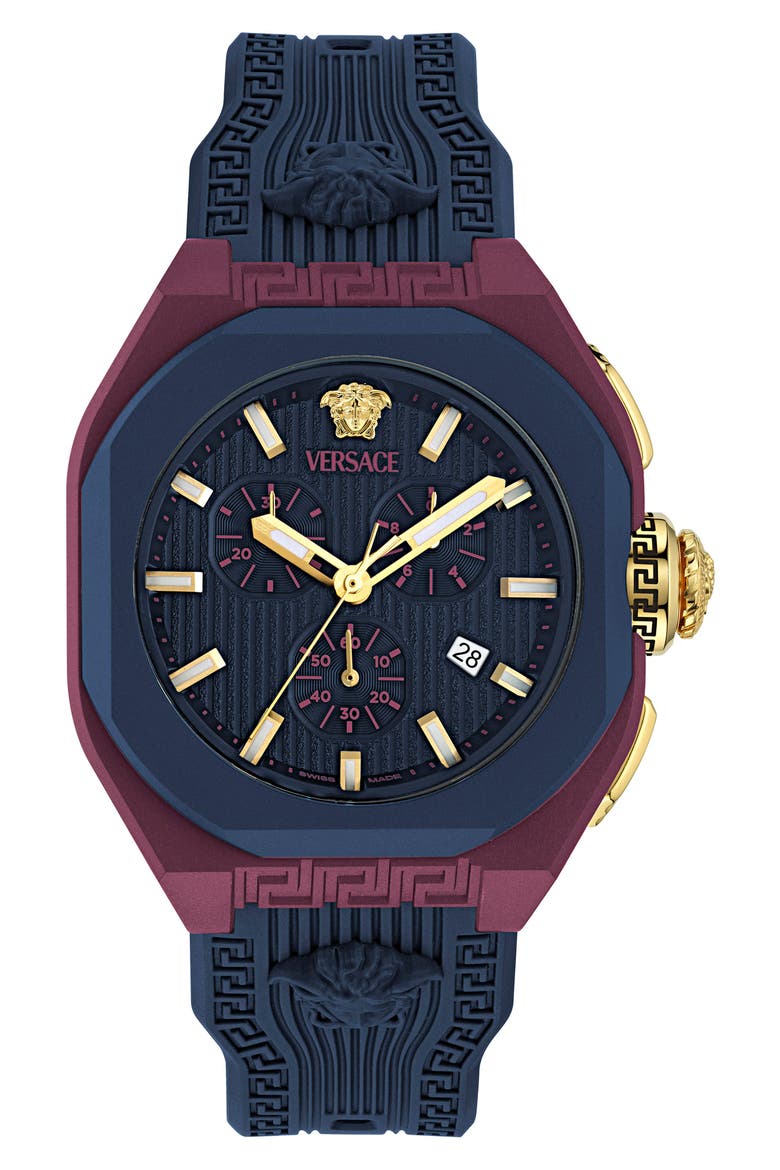 V-Legend Chronograph Ceramic Strap Watch, 44mm, Main, color, BURGUNDY/ NAVY