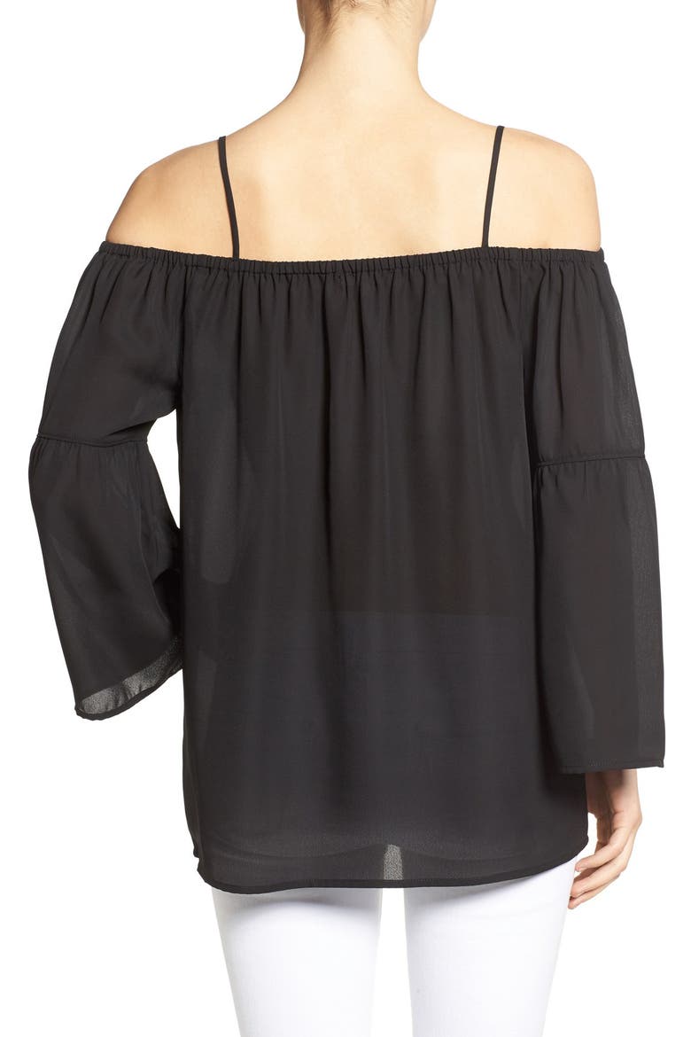 Off the Shoulder Blouse, Alternate, color, BLACK