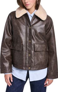Levi's Faux Leather Relaxed Aviator Jacket