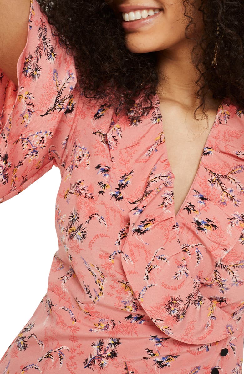 Topshop Off Duty Ruffle Tea Dress, Alternate, color,