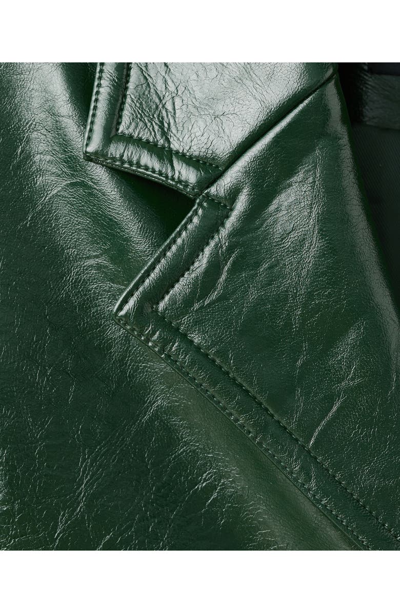 MANGO Longline Faux Leather Coat, Alternate, color, 