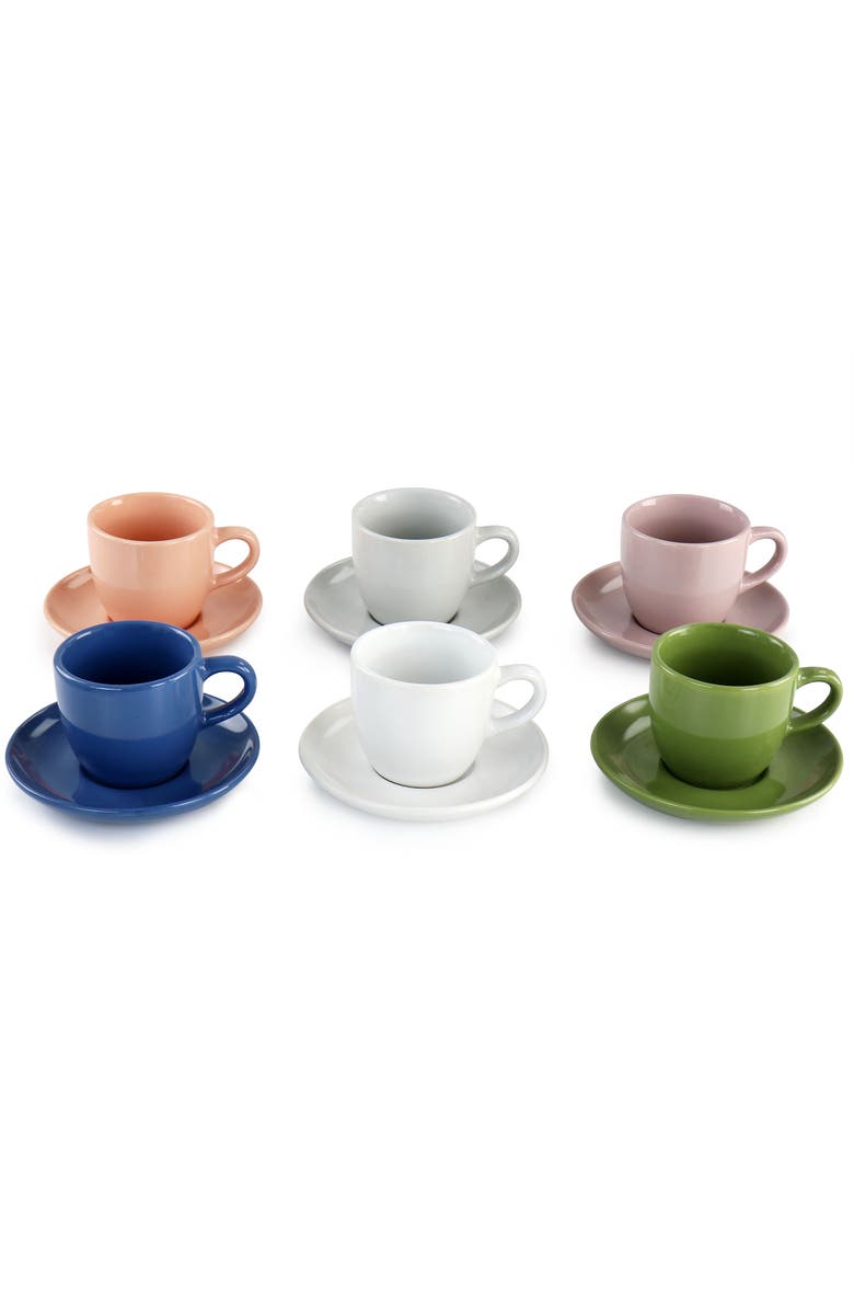 Mr. Coffee 12 Piece 3oz Stoneware Espresso Cup and Saucer Set, Alternate, color, 