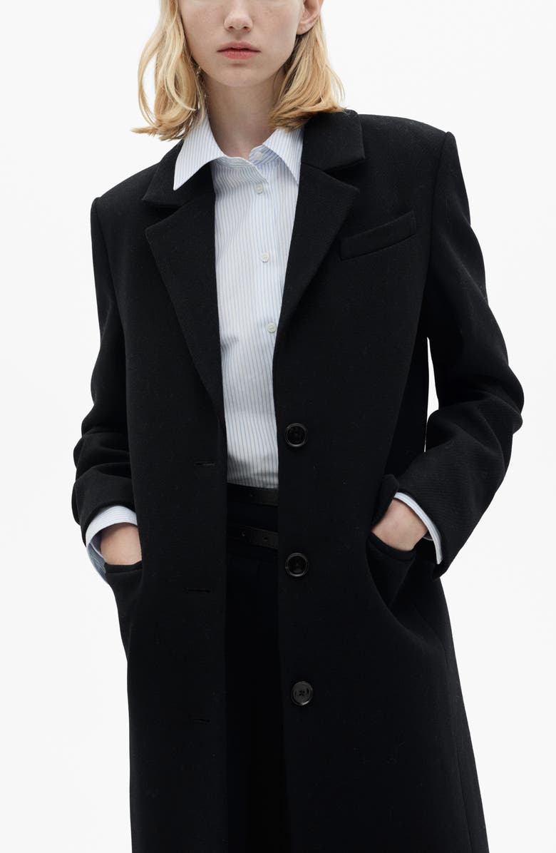 MANGO Tailored Wool Blend Coat, Alternate, color,