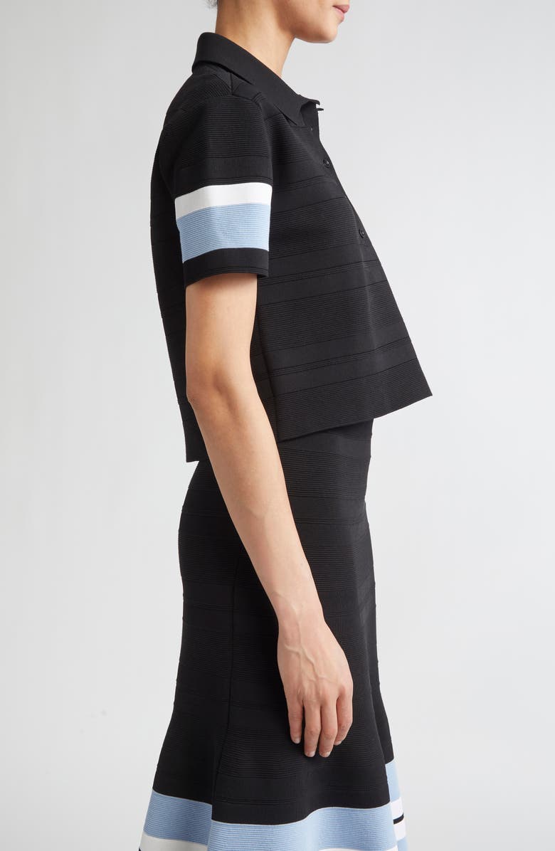 Carolina Herrera Stripe Knit Polo, Alternate, color, Black Multi