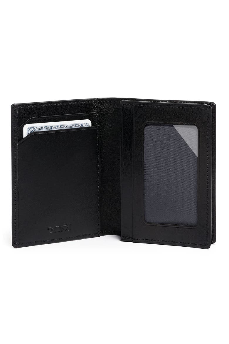 Gusseted Leather Card Case, Alternate, color, BLACK TEXTURE