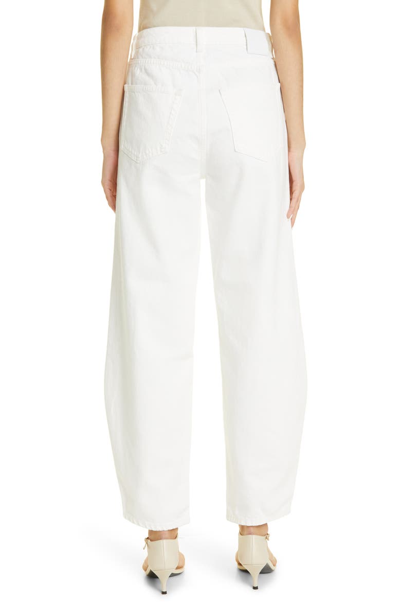 Totême High Waist Barrel Leg Jeans, Alternate, color, OFF-WHITE