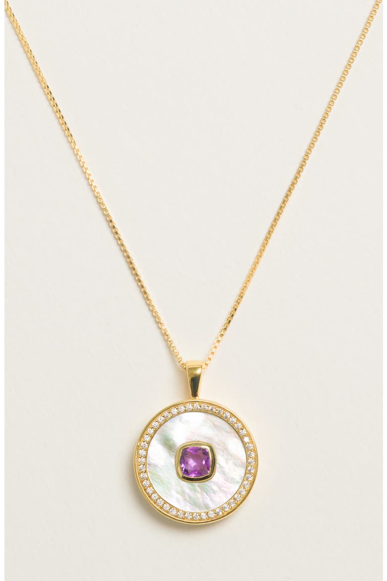 Amethyst Mother Of Pearl Necklace, Alternate, color, Amethyst