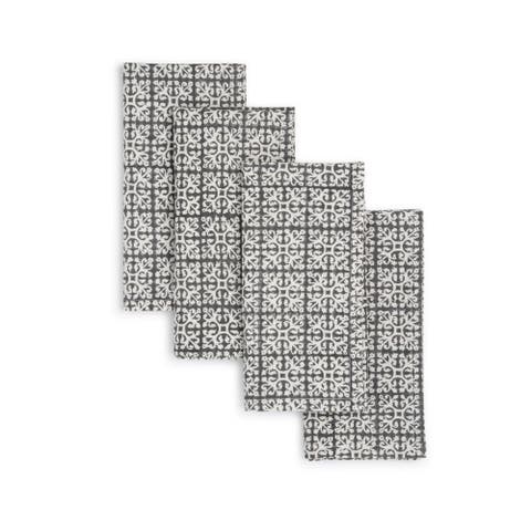 Vertex Hand Block Printed Napkins - Set of 4