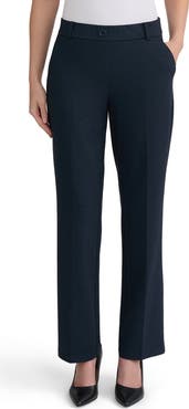 KASPER Faux Fly Straight Leg Trousers