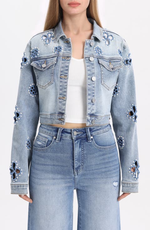 Crop Denim Trucker Jacket