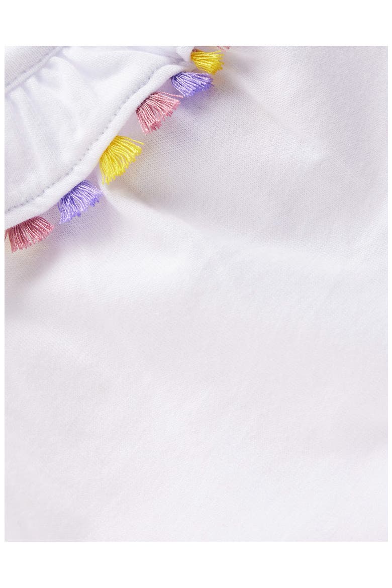 Kids' Ruffle Neck Cotton Top, Alternate, color, WHITE