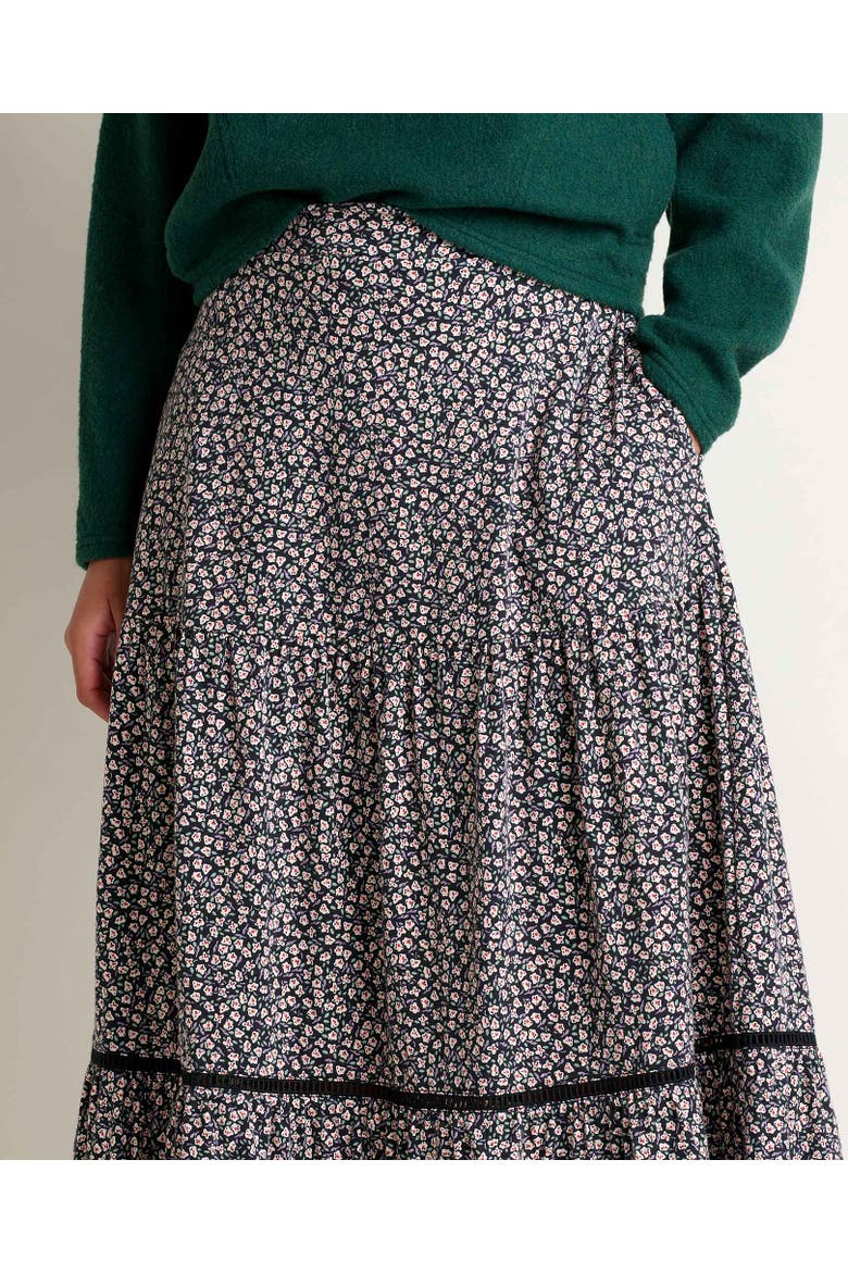 Marigold Tiered Midi Skirt, Alternate, color, Salt Ditsy Print