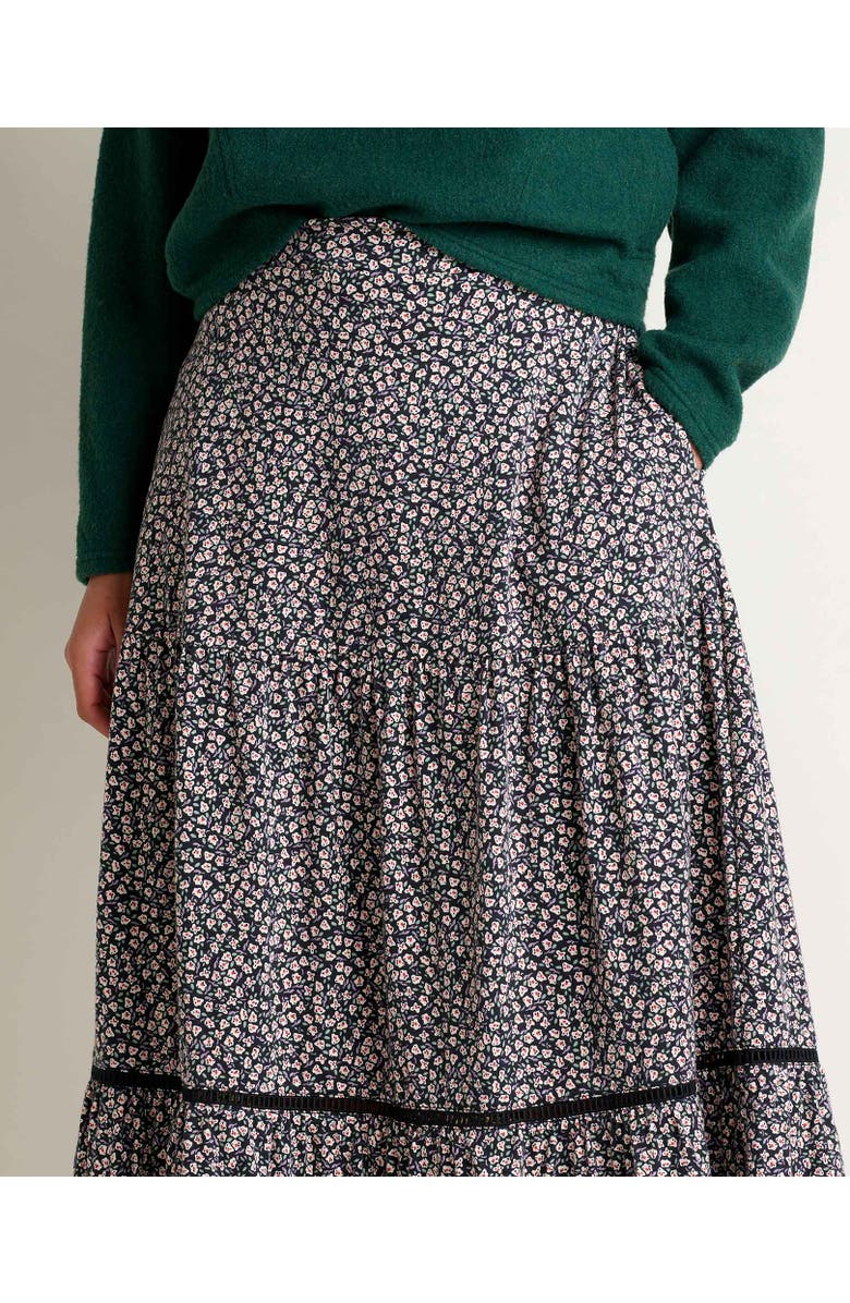 Toad & Co Marigold Tiered Midi Skirt, Alternate, color, Salt Ditsy Print