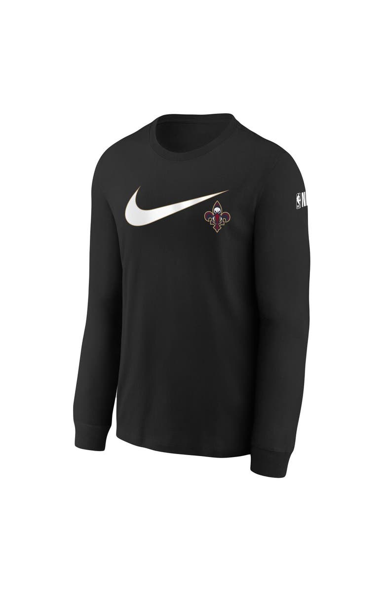 Nike Youth Nike Black New Orleans Pelicans Swoosh Long Sleeve T-Shirt, Alternate, color, Black