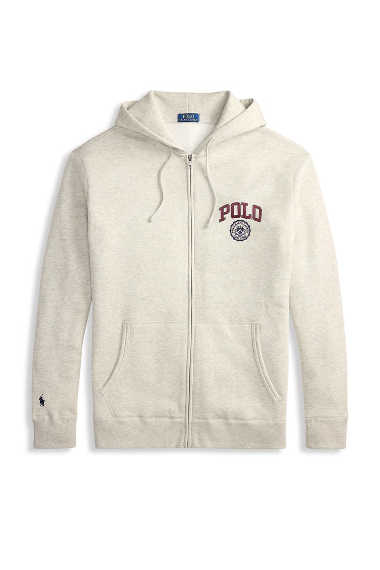 Big & Tall Varsity Zip-Front Hoodie, Alternate, color, LT SPORT HEATHER