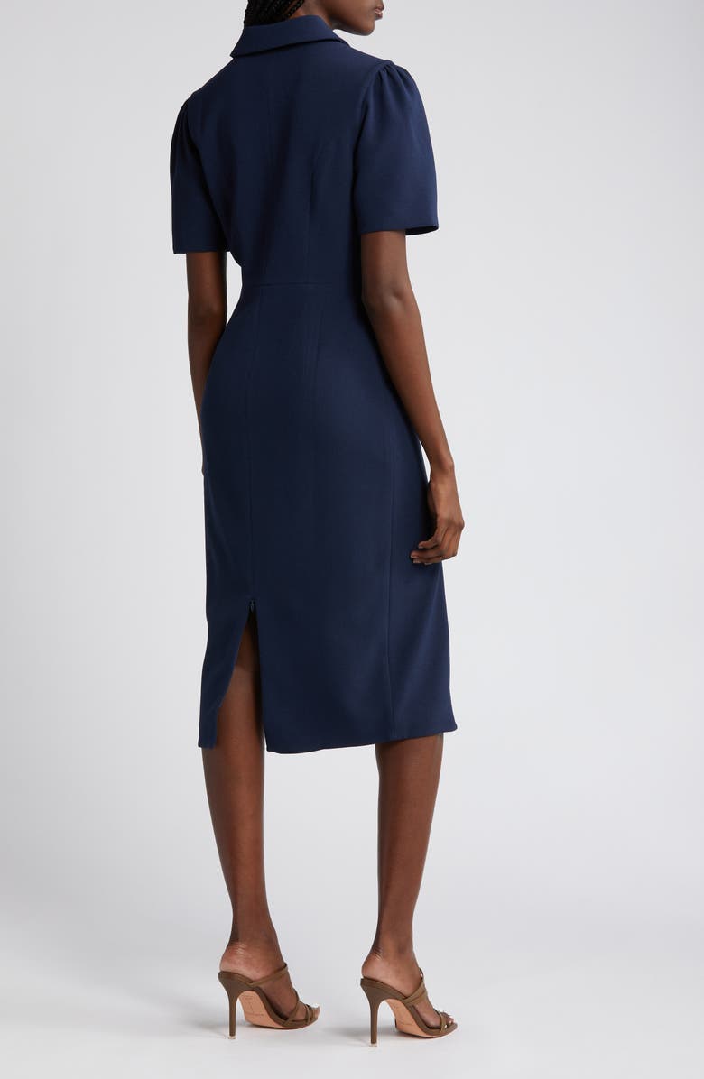 Dress the Population Gloria Front Zip Sheath Dress, Alternate, color, Midnight Blue