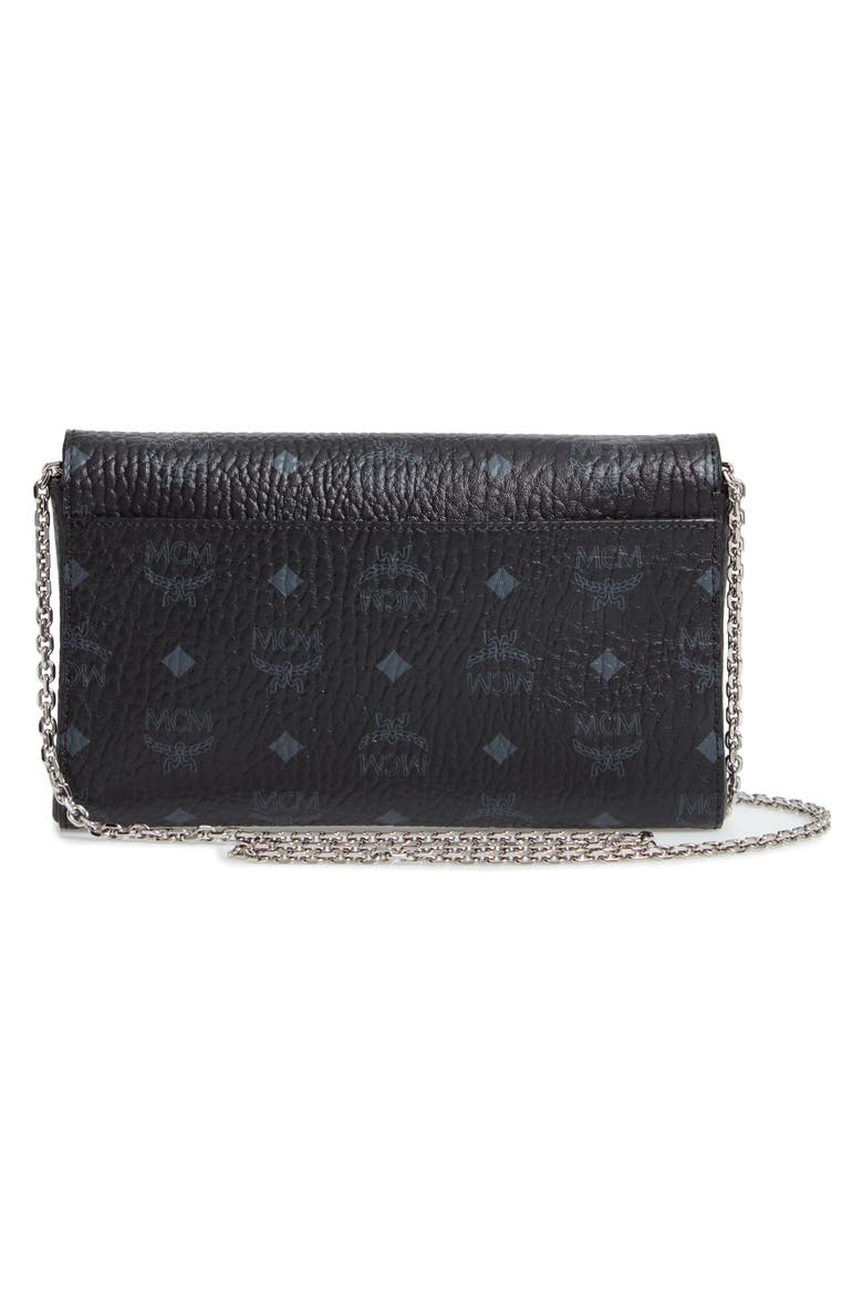 Millie Visetos Canvas Wallet on a Chain, Alternate, color, BLACK