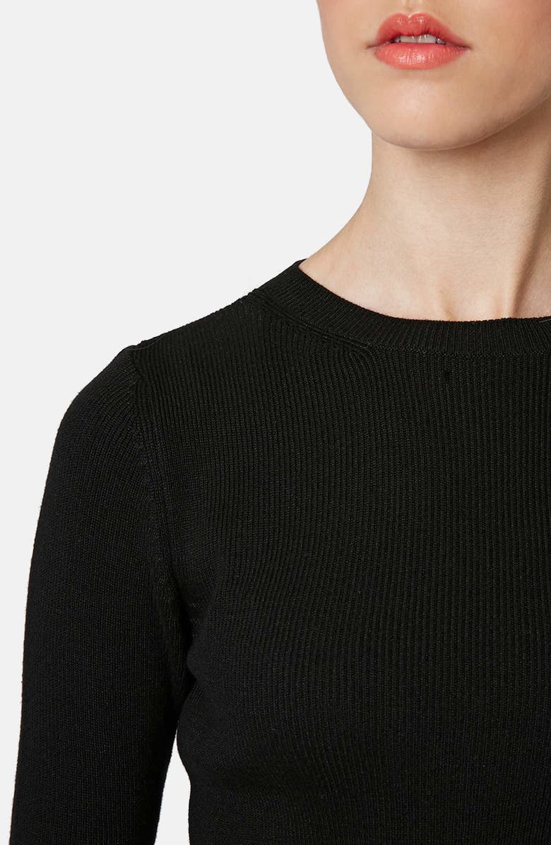 Topshop Ribbed Crop Sweater, Alternate, color, 