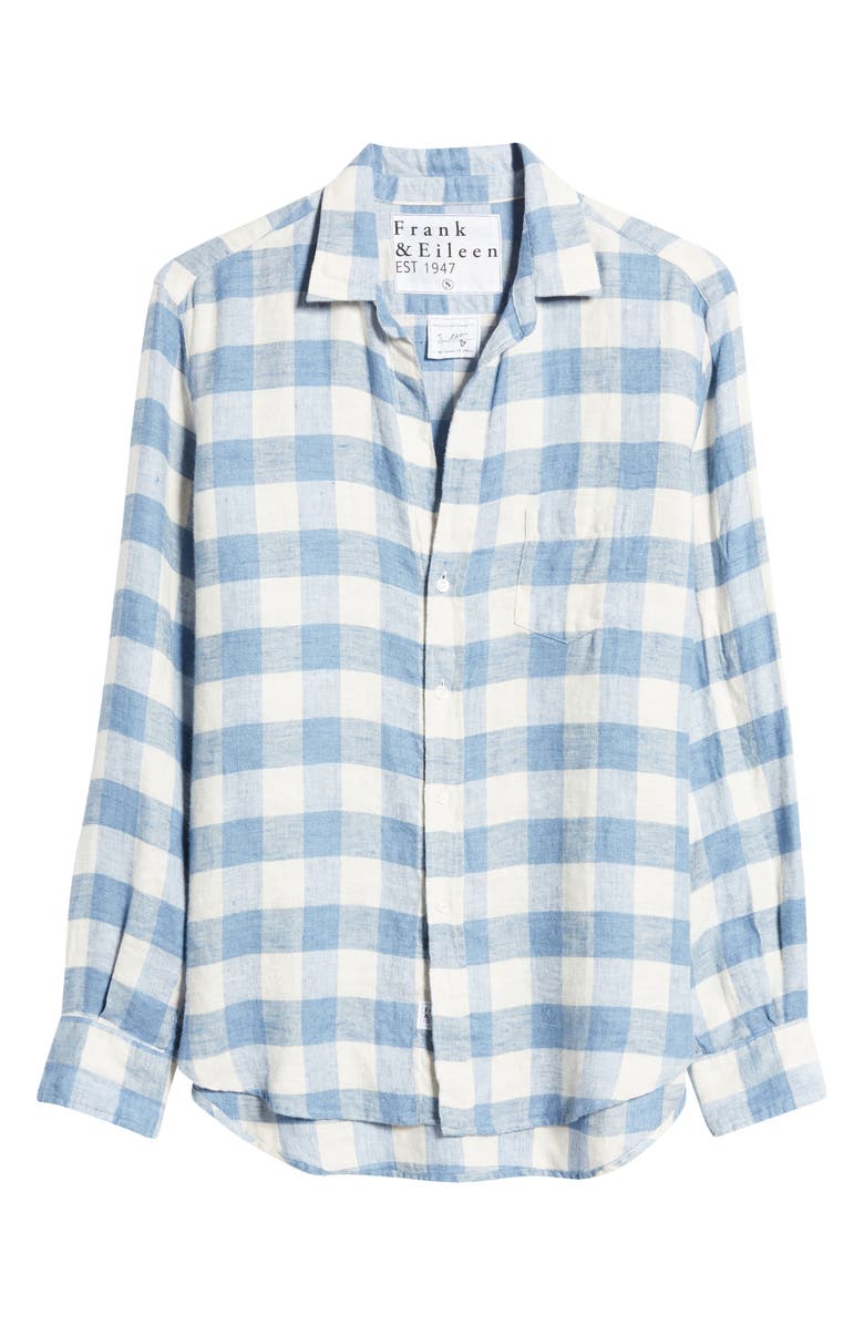 Frank & Eileen Eileen Plaid Relaxed Button-Up Linen Shirt, Alternate, color,