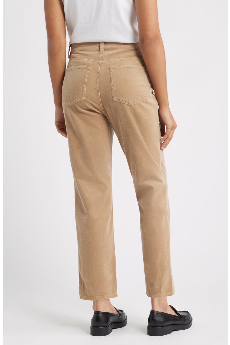 Stretch Organic Cotton Straight Corduroy Pants, Alternate, color, BISCUIT