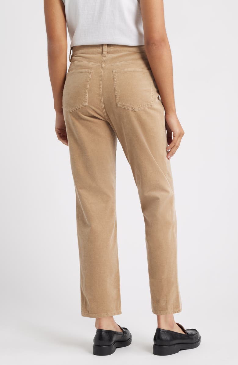 Eileen Fisher Stretch Organic Cotton Straight Corduroy Pants, Alternate, color, Biscuit