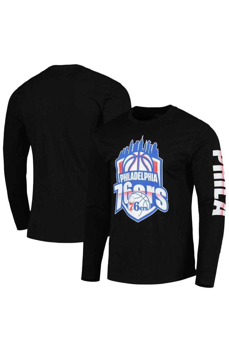 Stadium Essentials Unisex Stadium Essentials Black Philadelphia 76ers NBA Crest Long Sleeve T-Shirt, Main, color, Black