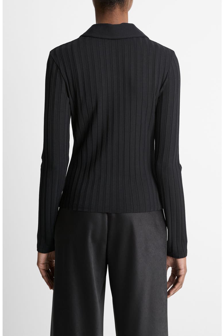 Collar Rib Cardigan, Alternate, color, BLACK