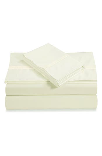 Azores Home 500 Thread Count Cotton Sateen Sheet Set In White