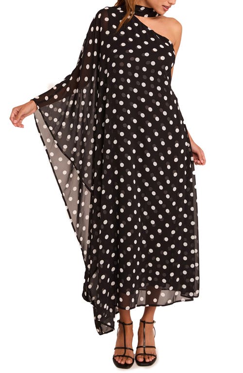 Endless Rose Sash Polka Dot One-shoulder Maxi Dress
