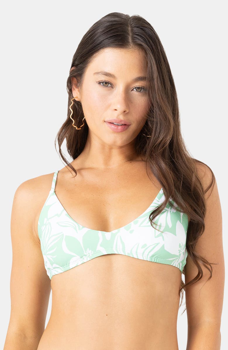 Roxy Oceanside Athletics Triangle Bikini Top, Alternate, color, Seafoam