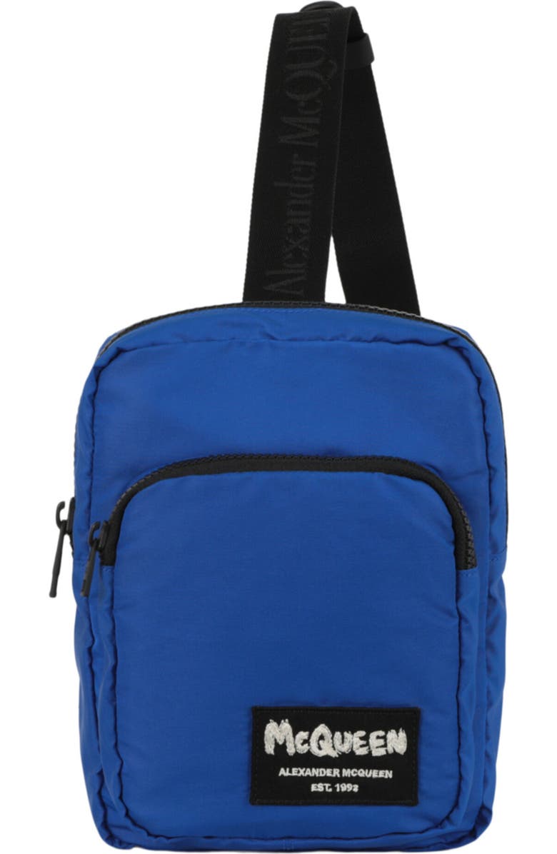 MCQ Logo Camera Crossbody Bag, Main, color, Blue Black