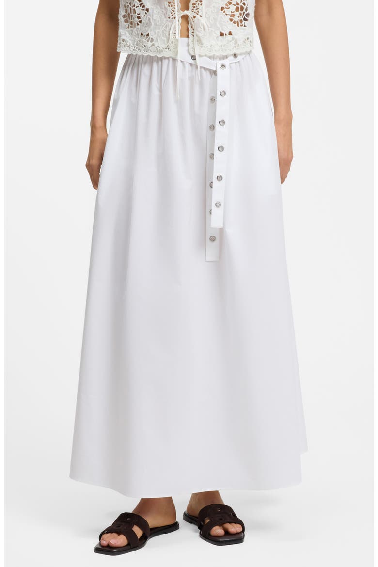 Cotton Poplin Maxi Skirt, Main, color, WHITE