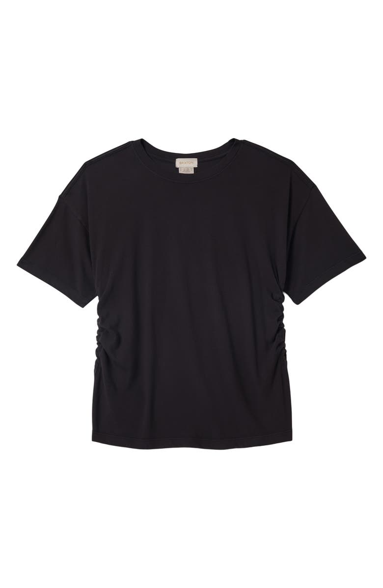 Brixton Carefree Organic Cotton Ruched T-Shirt, Alternate, color, Black