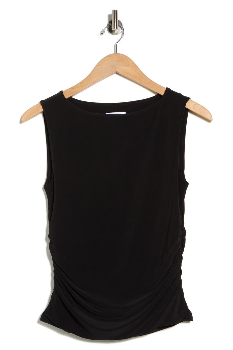 Boat Neck Sleeveless Top, Alternate, color, BLACK