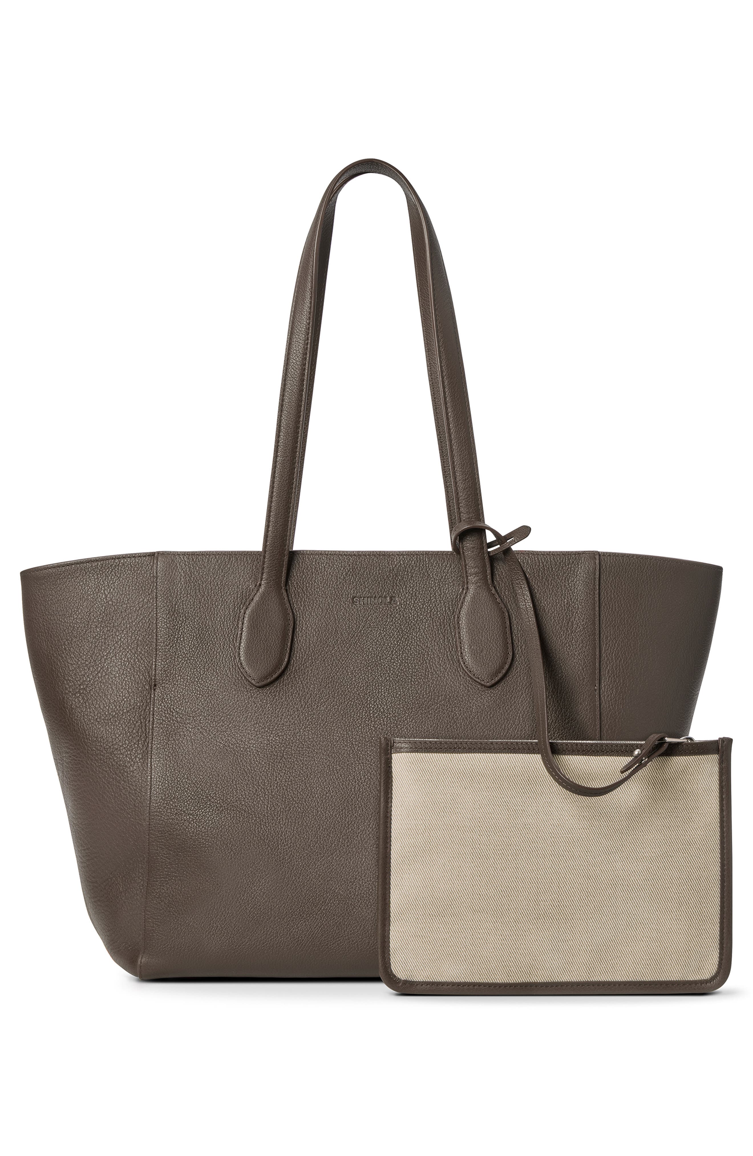 Runabout Pebble Leather Tote, Alternate, color, ESPRESSO