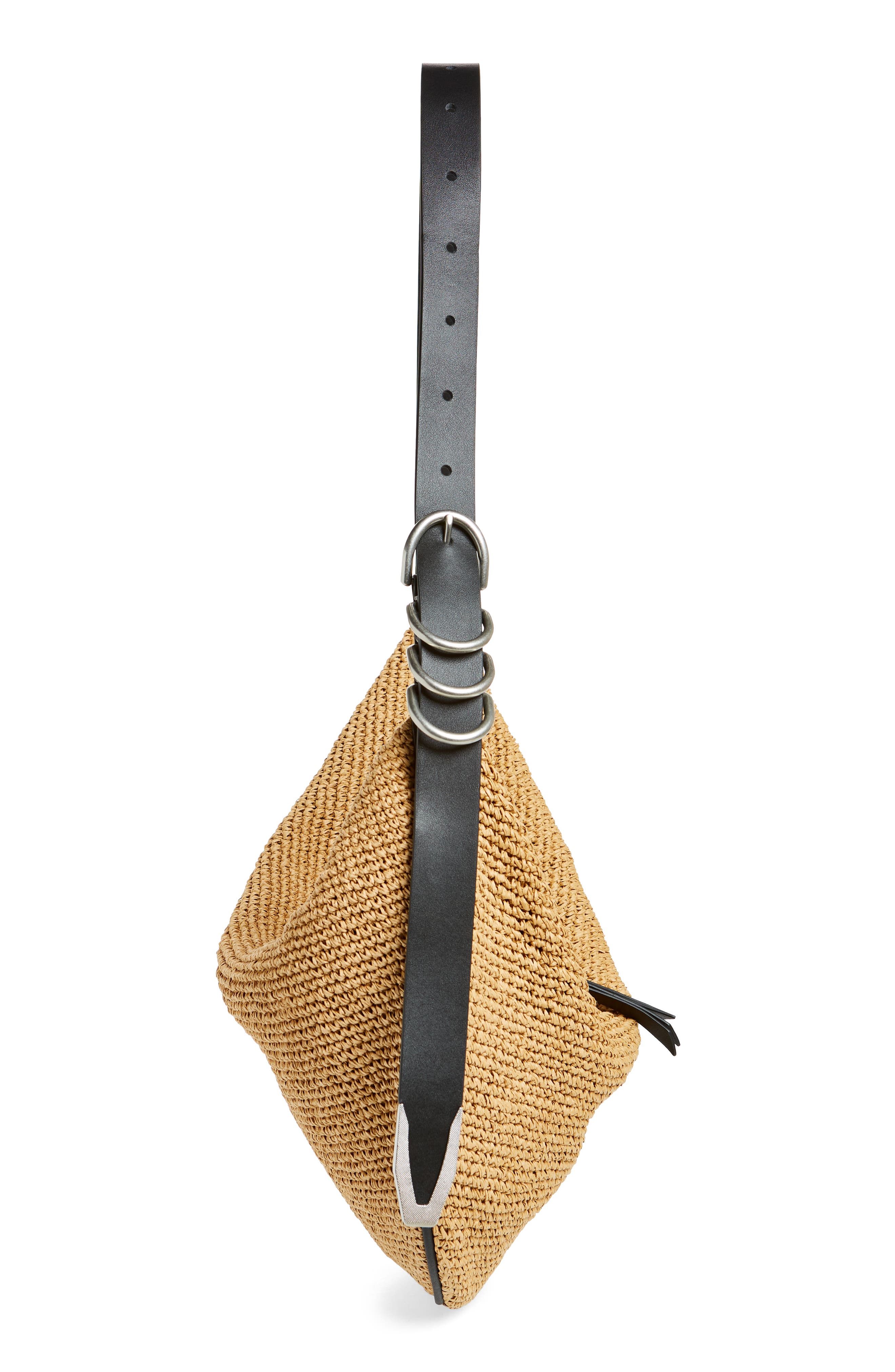 rag & bone Spire Straw Hobo Bag, Alternate, color, 