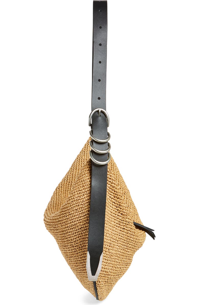 rag & bone Spire Straw Hobo Bag, Alternate, color, Natural
