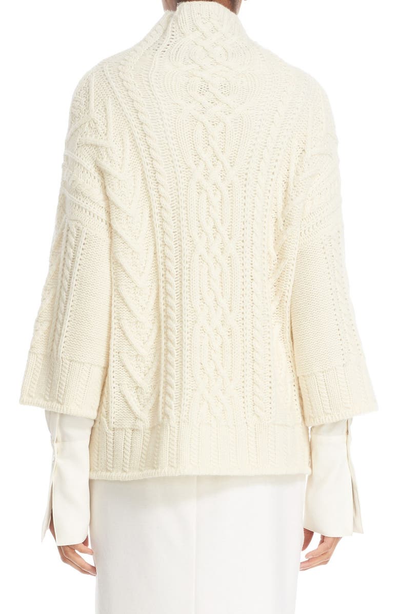 Max Mara 'Ercole' Cable Knit Wool & Cashmere Sweater, Alternate, color,